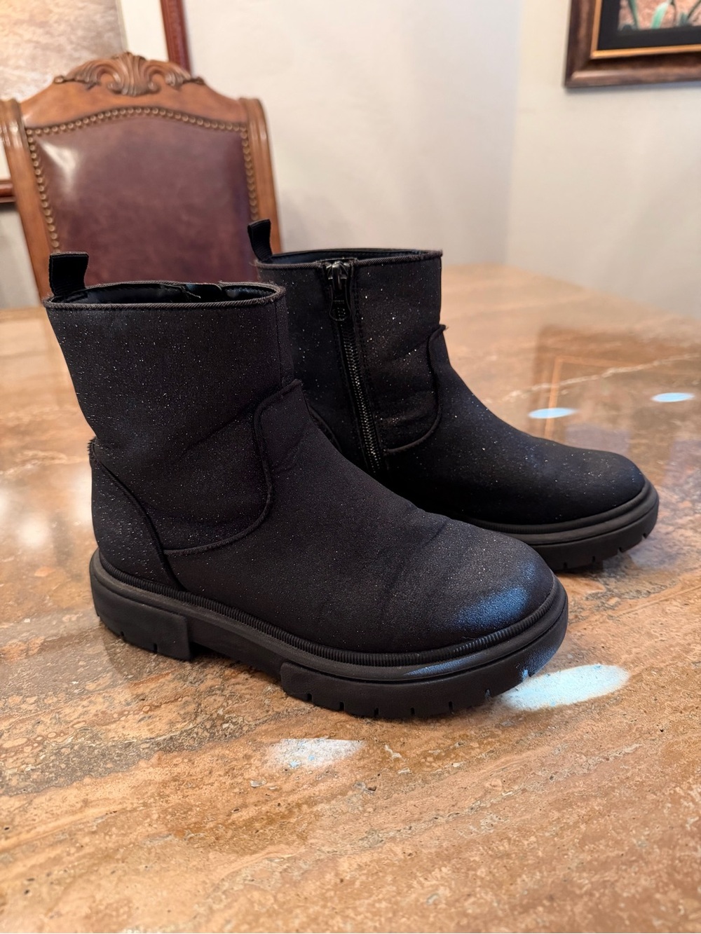 Art Class Girls Black Glitter Ankle Boots